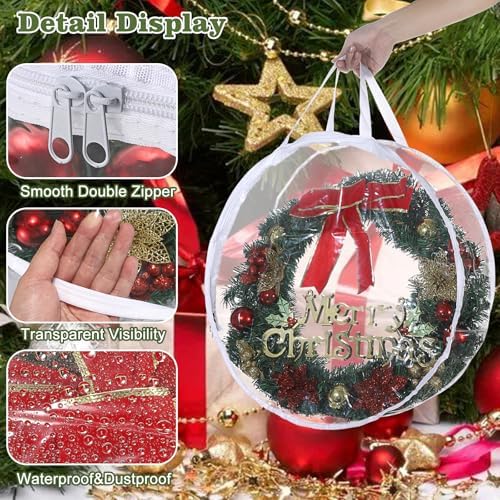 Kokone 3 Pc Clear Wreath Storage Container with Handle