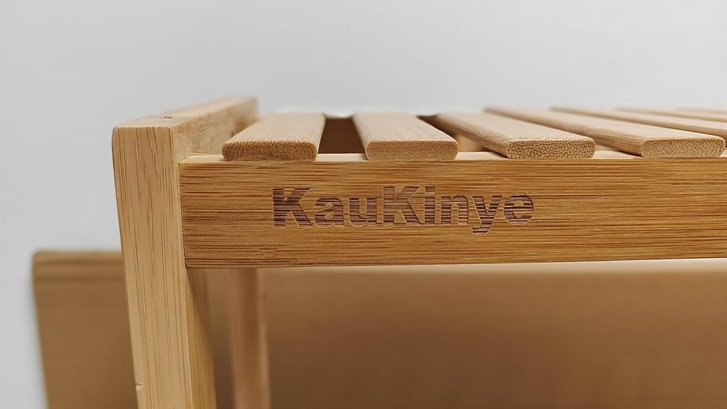 Kaukinye Bamboo 3-Tier Bathroom Shelf with Bar