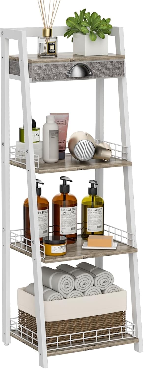Keomaisyto 4-Tier Ladder Shelf White