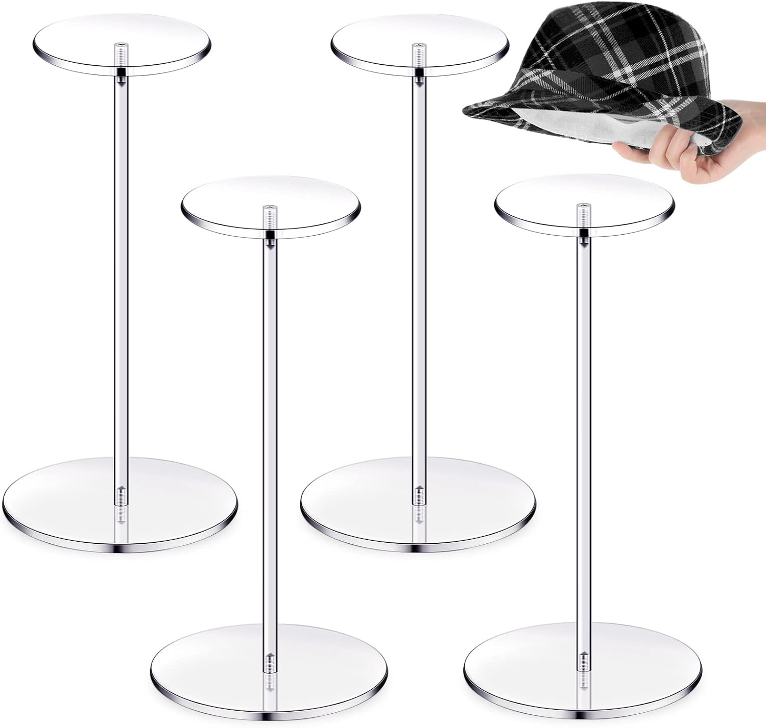 Chunful 4 Piece Acrylic Hat Stand Display Rack 1