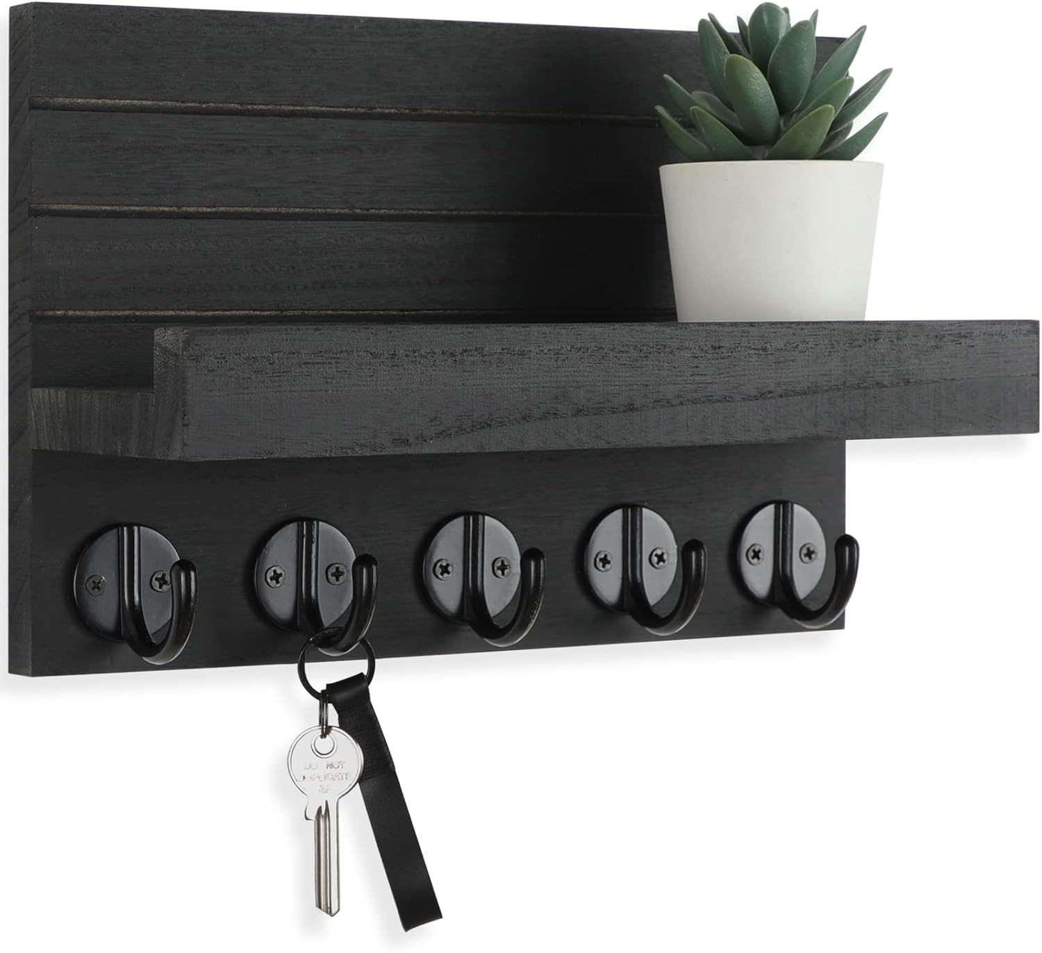 Lwenki Key Holder with Wall Shelf and Hooks