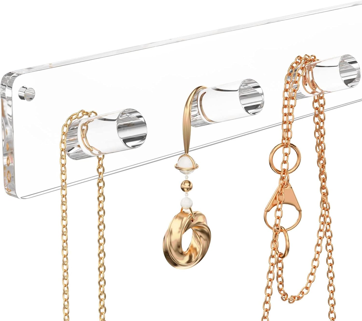 NIUBEE Wall Mounted Jewelry Stand Organizer 2 Pack