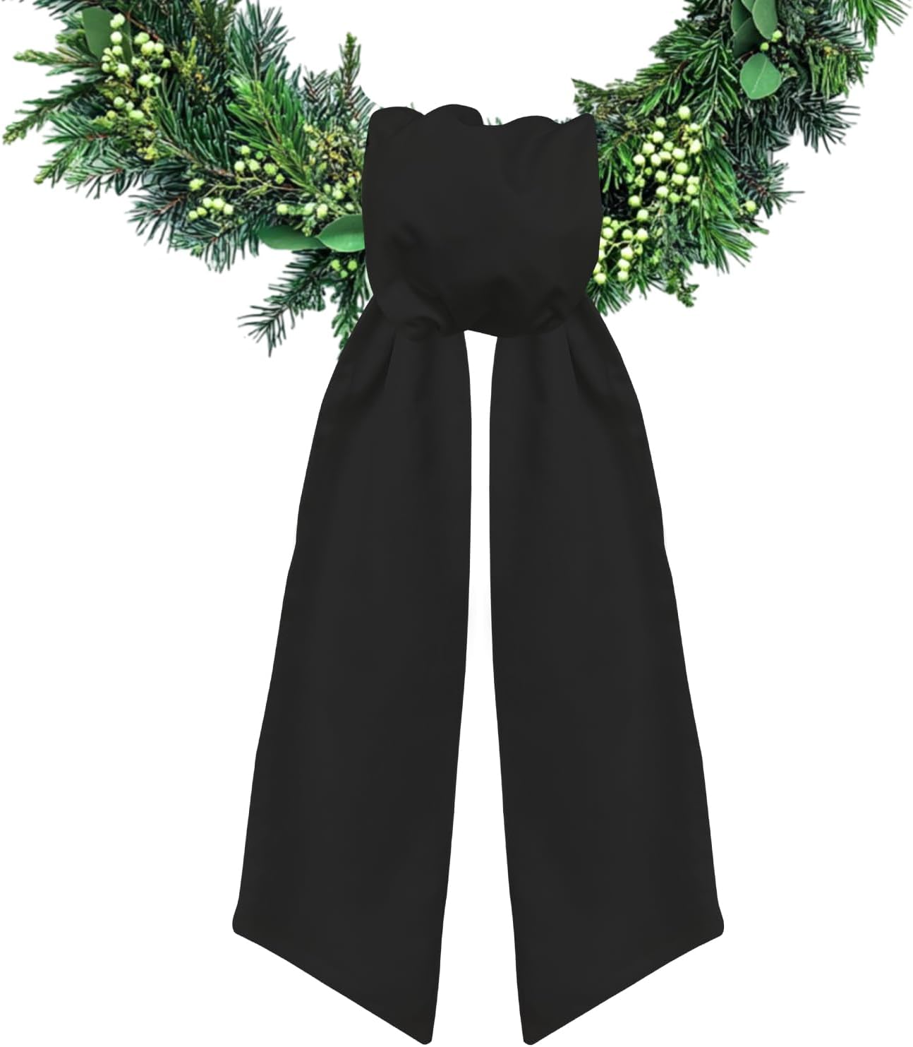 Black Wreath Sash for Front Door Decor