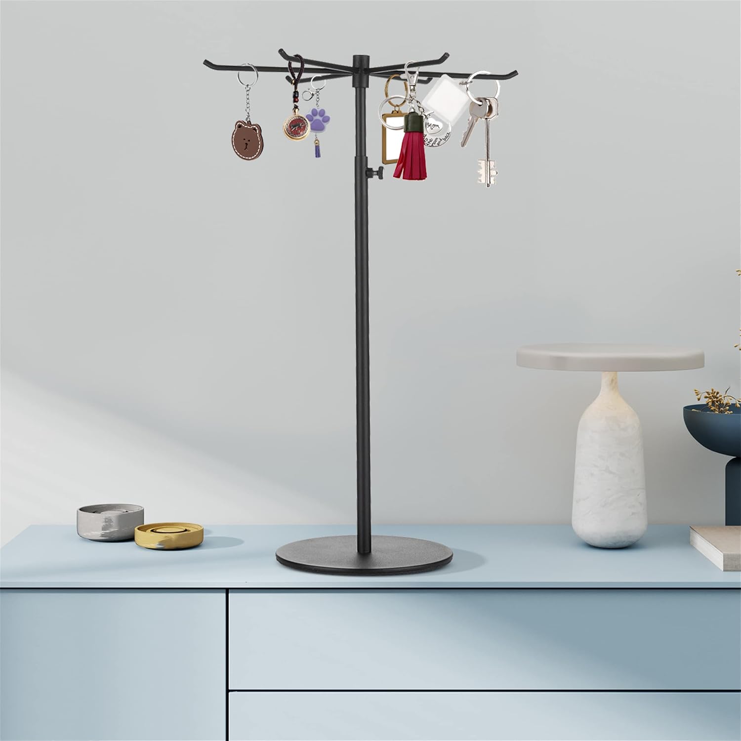 Rotating Keychain Display Stand with 6 Hooks