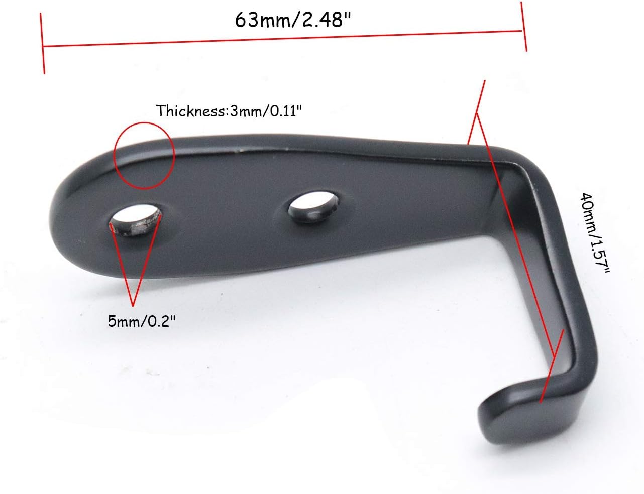 Flyisland Heavy Duty L Shape Wall Hooks 8 Pack Black