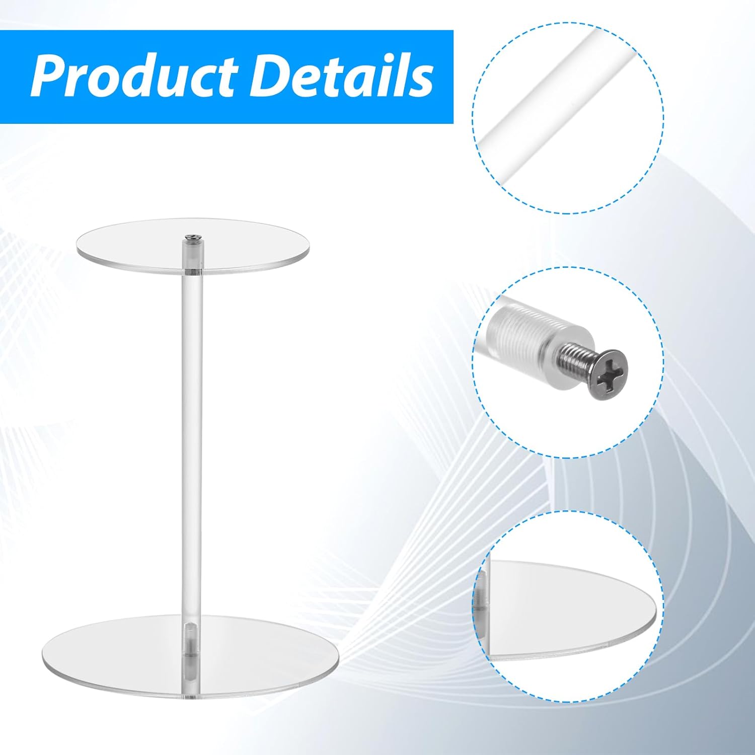 6PCS Acrylic Hat Stand Holder 12 Inch Clear Display Rack for Hats Wigs and Jewelry