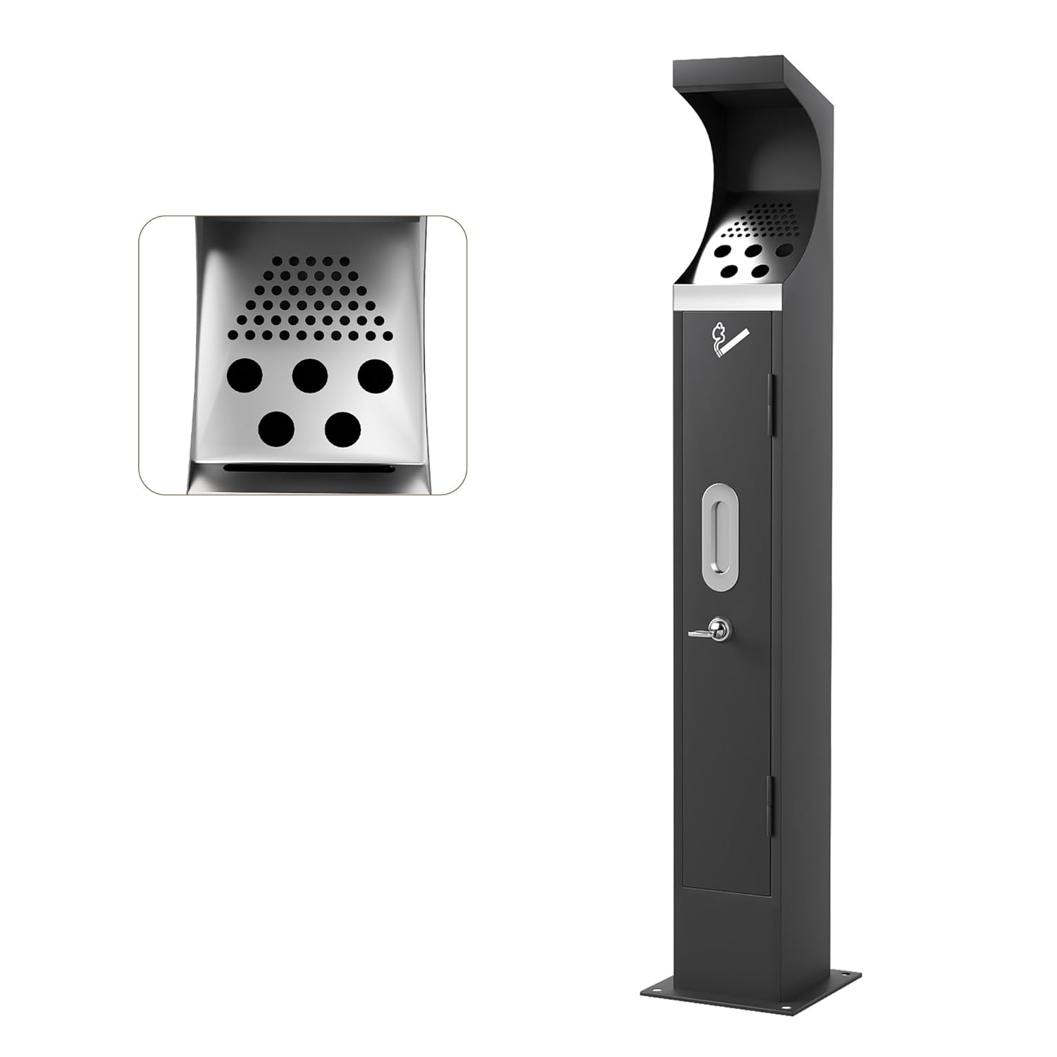 AIWFL Commercial Steel Trash Receptacle Outdoor
