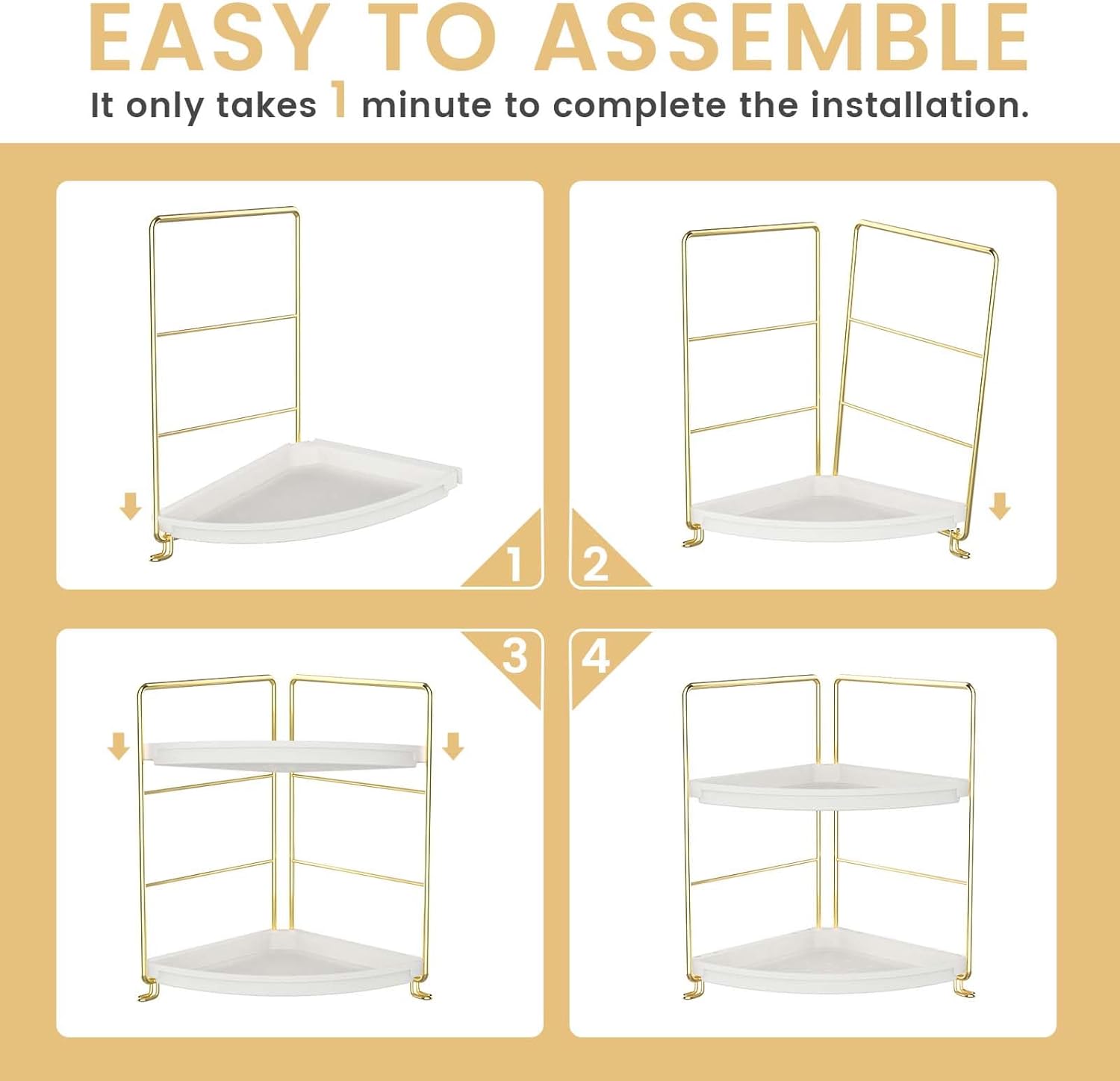 2-Tier Corner Storage Organizer with Shelves