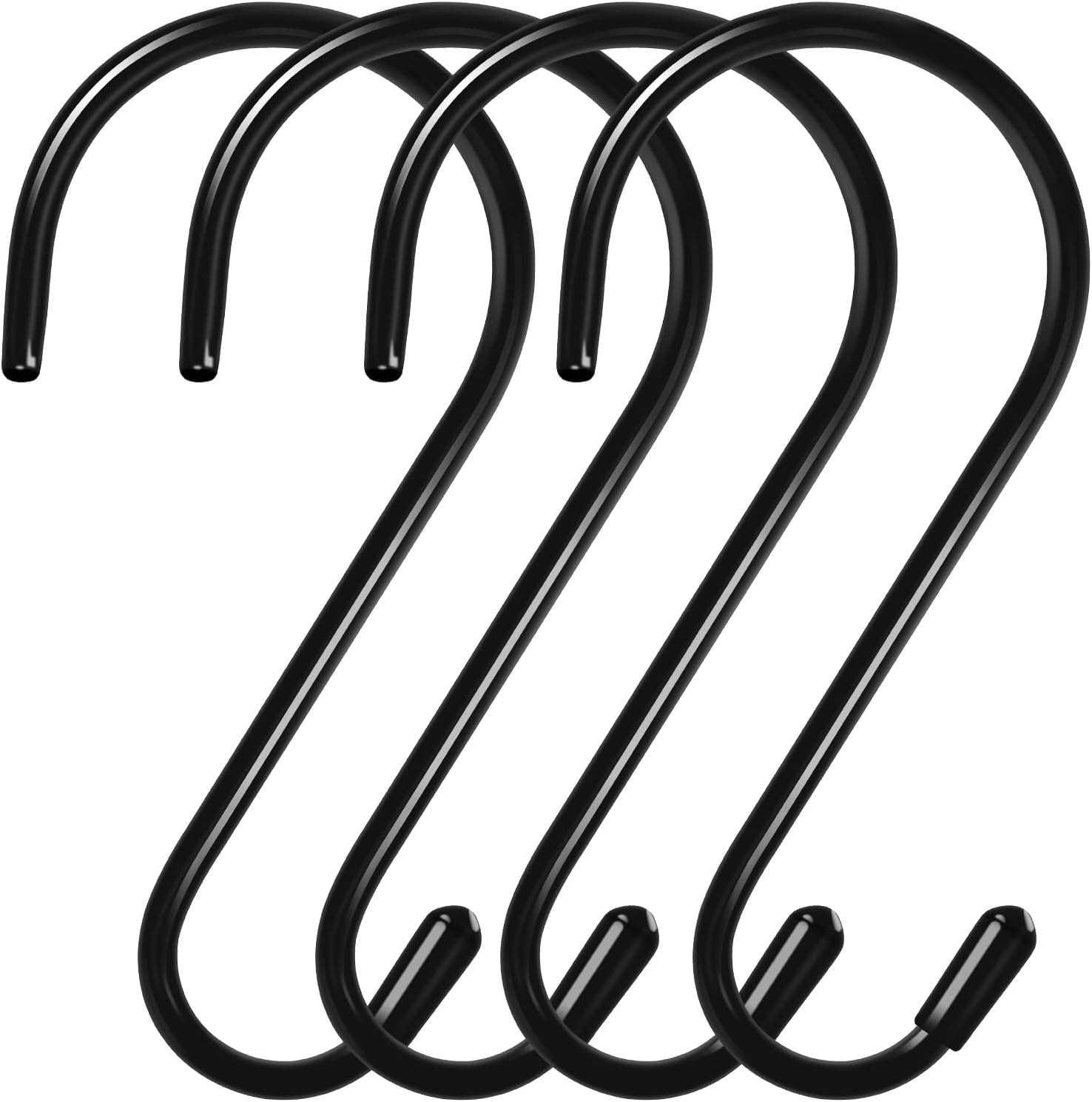 4 Pack 6 Inch Heavy Duty S Hooks with Rubber Coating
