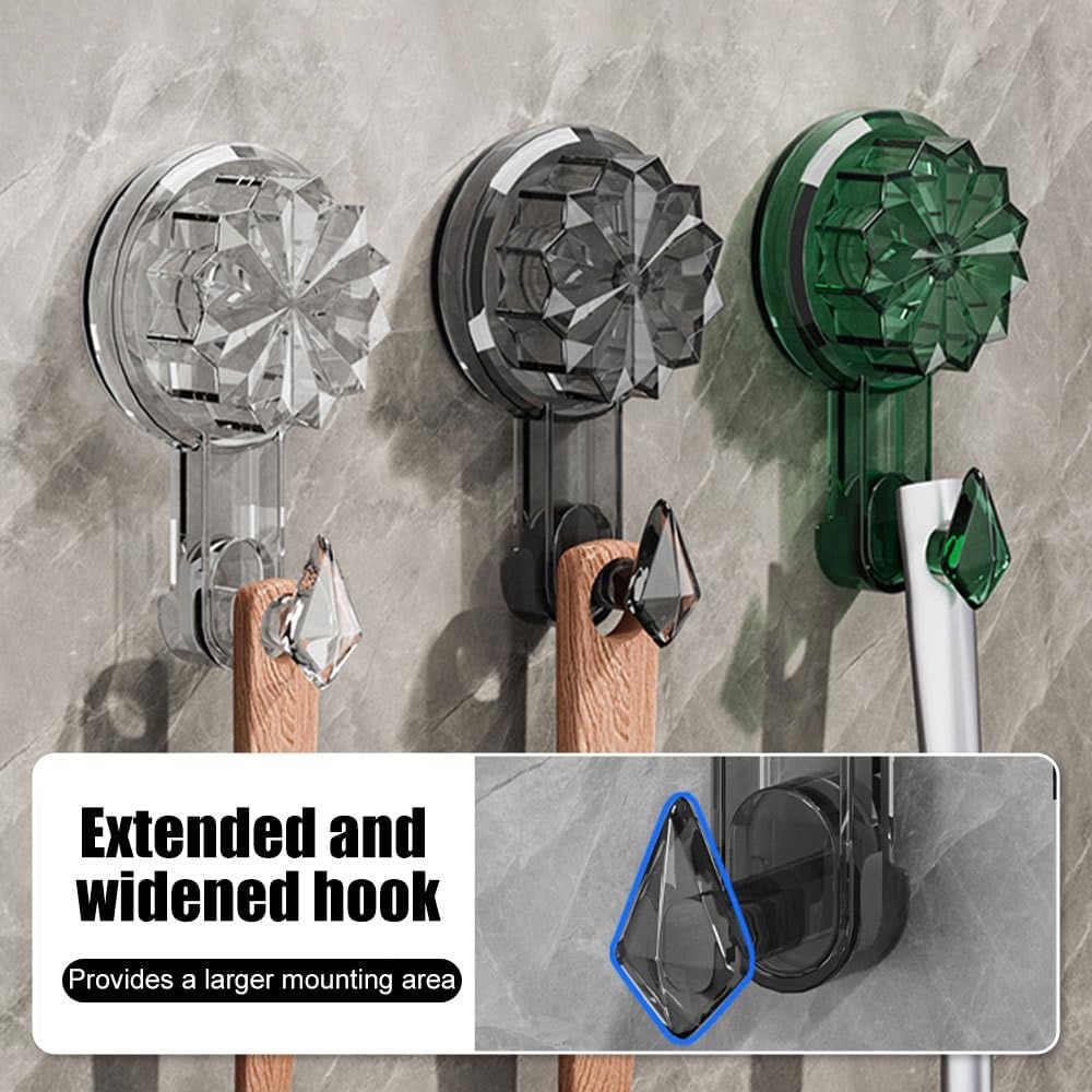 4Pcs Suction Hooks Heavy Duty Wreath Hangers Waterproof Reusable for Bathroom Kitchen Bedroom Living Room Cabinet