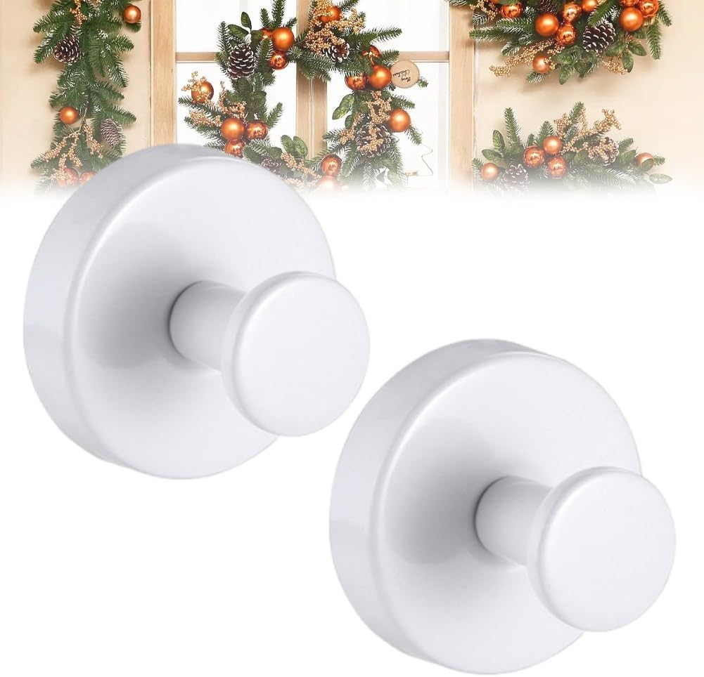 Stainless Steel Suction Cup Hooks for Wreaths 2PCS 1