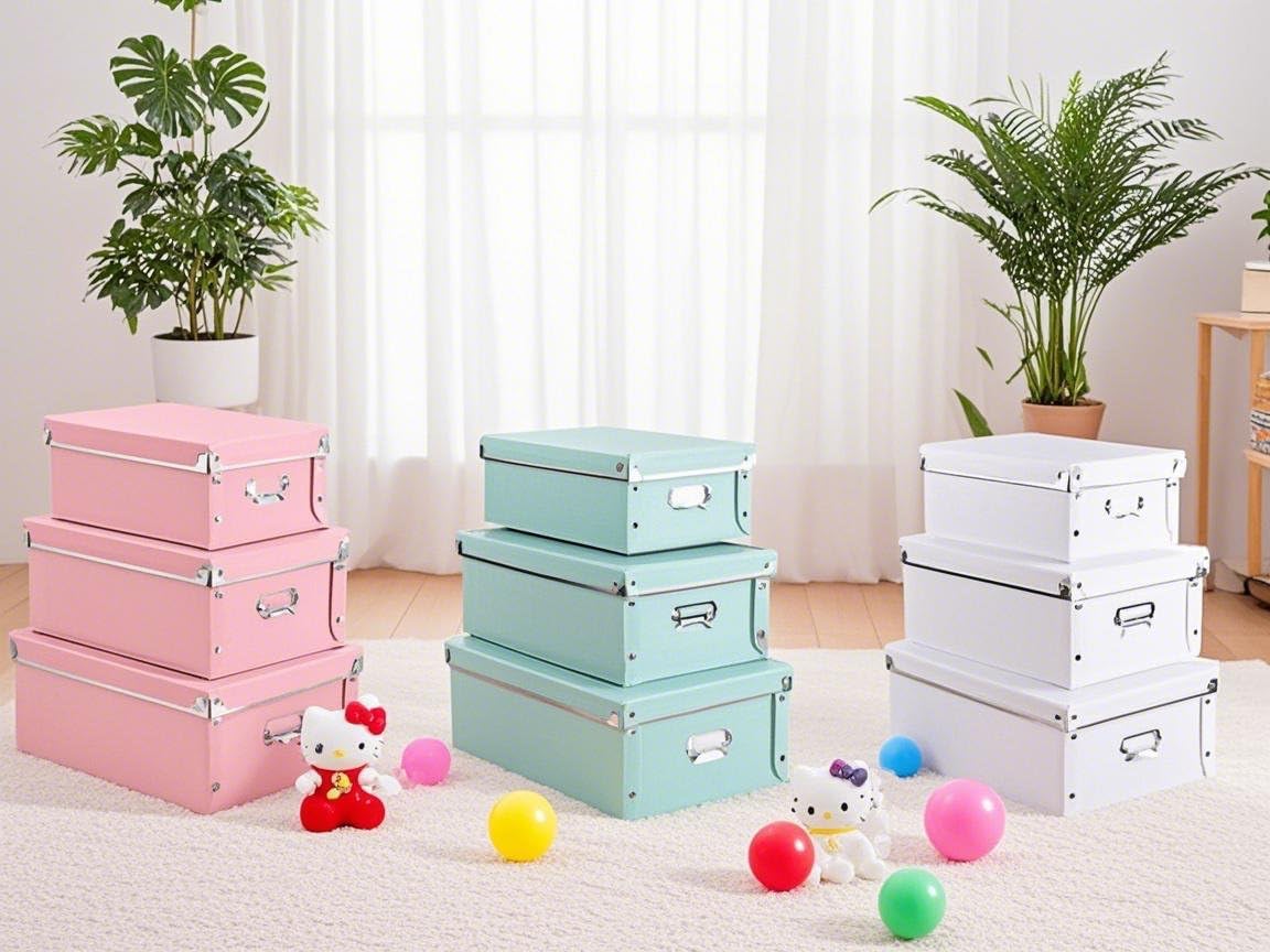 XUCHUN Decorative Storage Box Set of 3 with Waterproof Lids