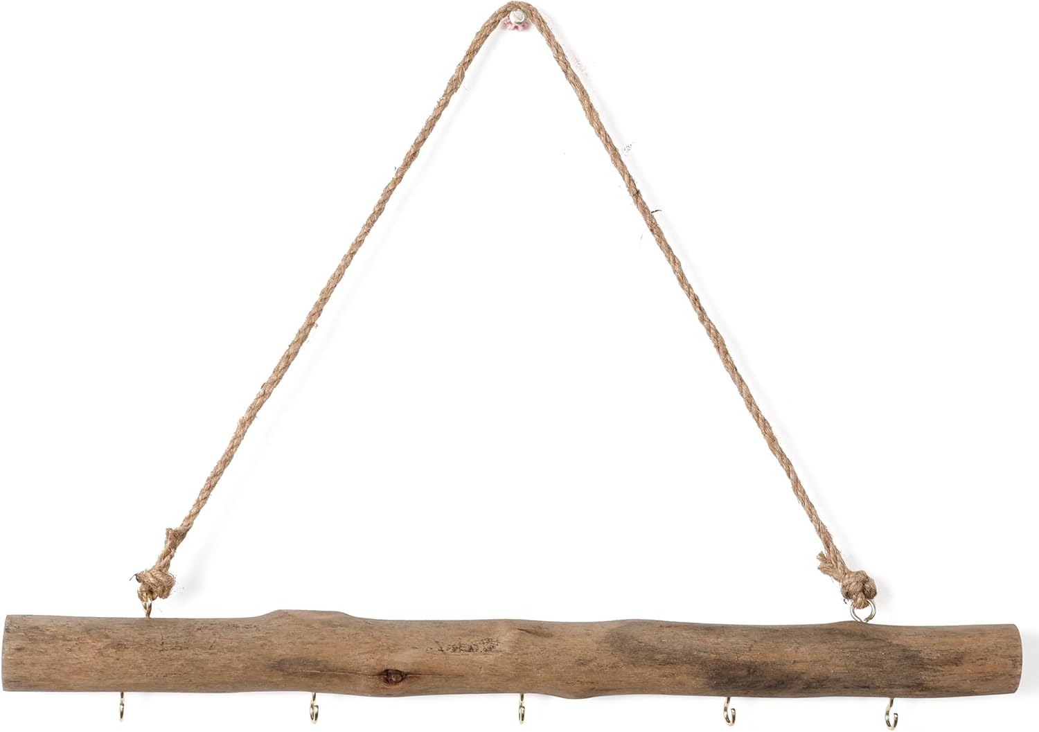 BYHER 15 Inch Driftwood Jewelry Hanger - Rustic Branch Decor with 5 Hooks