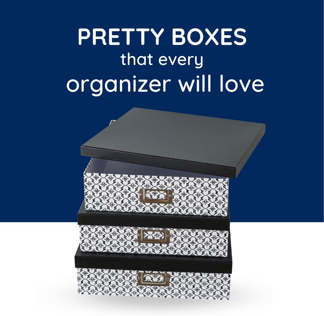 Soul Lane 3 Piece Black and White Storage Boxes with Lids