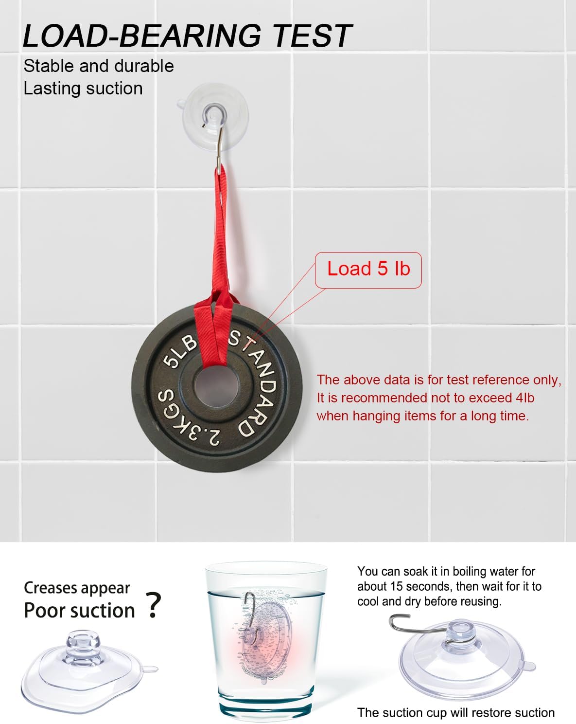 LUPYJI Suction Cup Hooks 15 Pack for Glass Windows and Mirrors