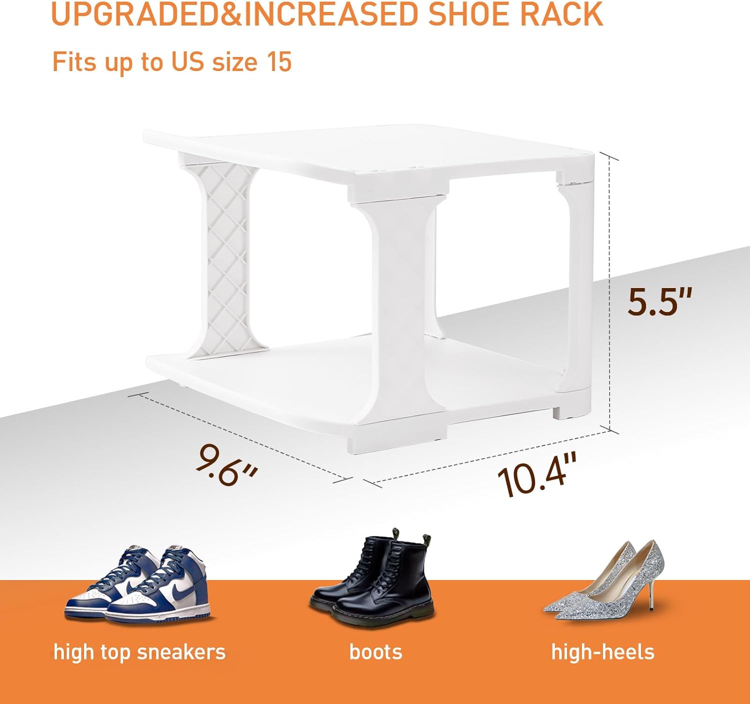 5 Tier Shoe Rack Organizer for Closet Storage Narrow Vertical Free Standing Beige