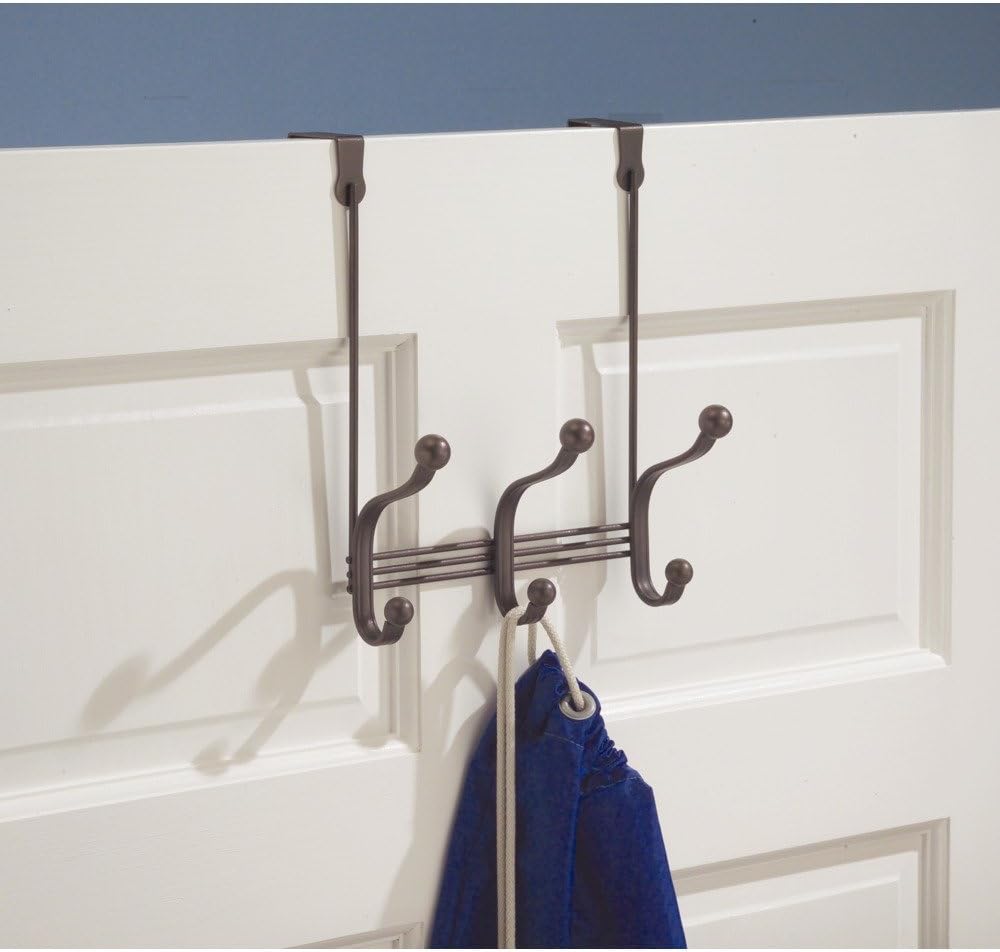 InterDesign York Metal Door Organizer 3 Hook Rack