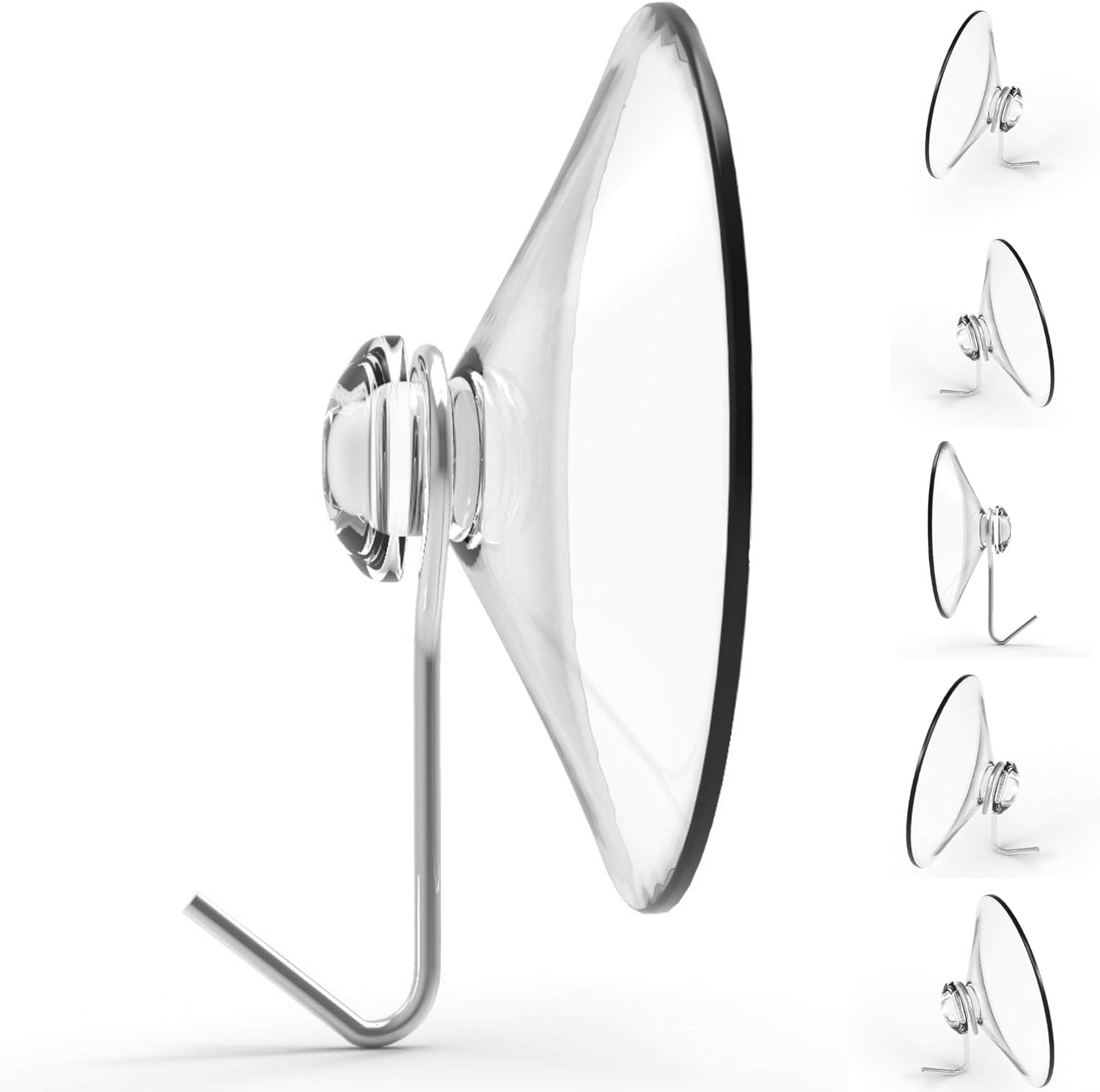 Suction Cup Hooks Set of 6 2 Inch Clear Heavy Duty