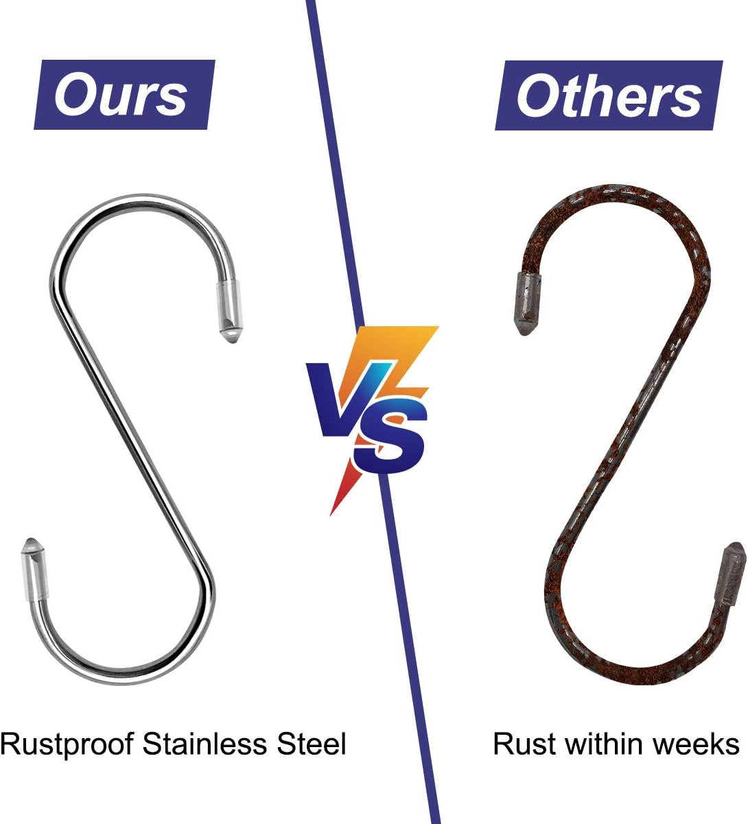 18 Pack S Shaped Heavy Duty Hooks for Kitchen Bathroom Garage Bedroom Garden