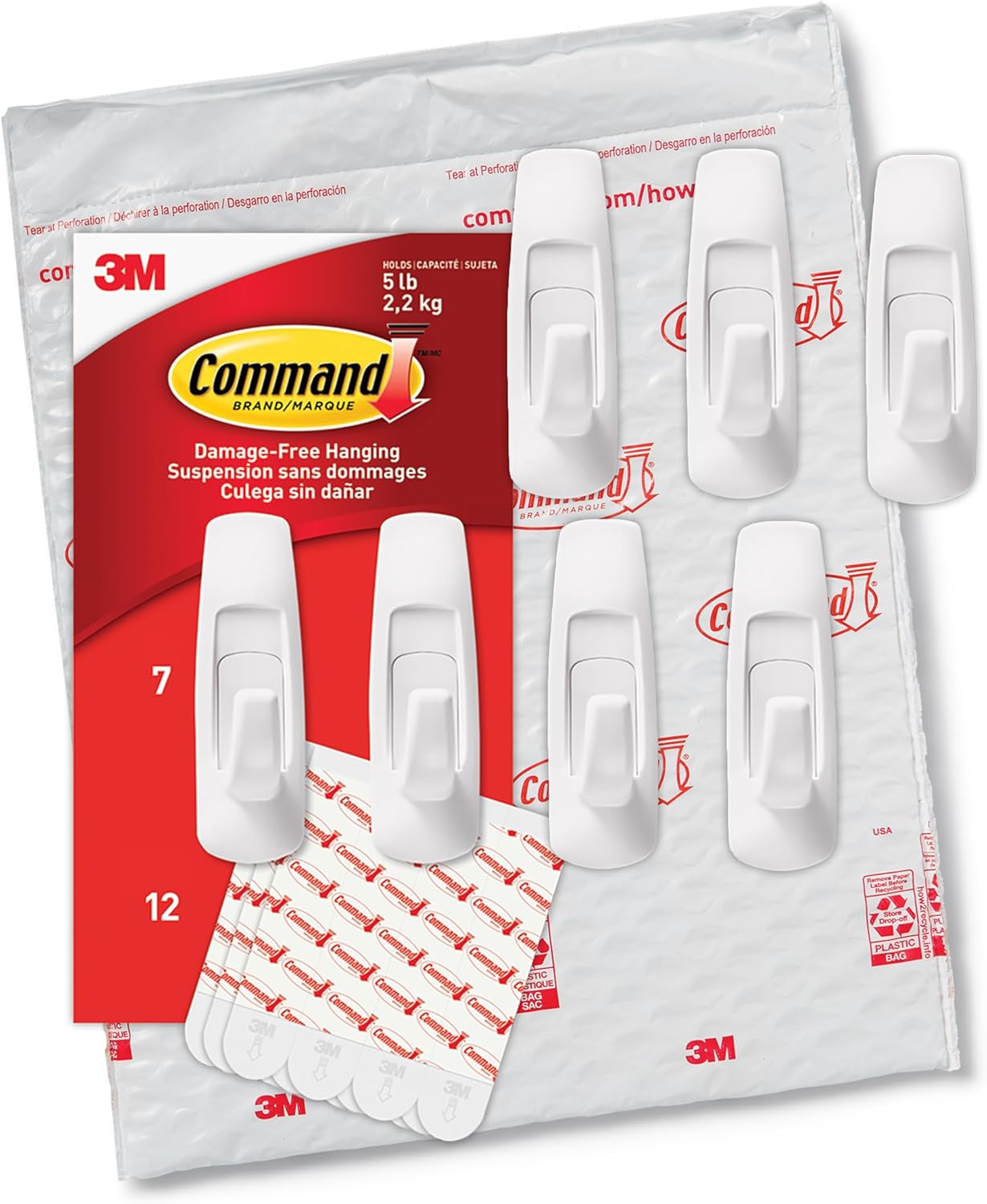 Command 5 lb Large Utility Hooks with 12 Strips