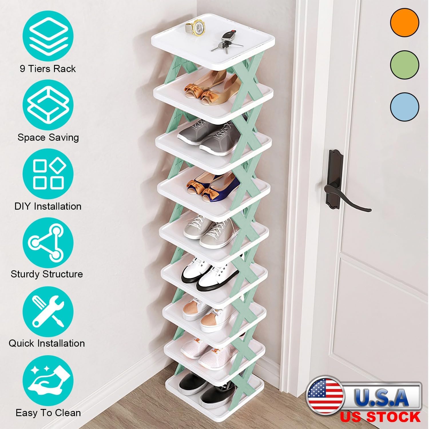 iMounTEK 9 Tier Free Standing Shoe Rack