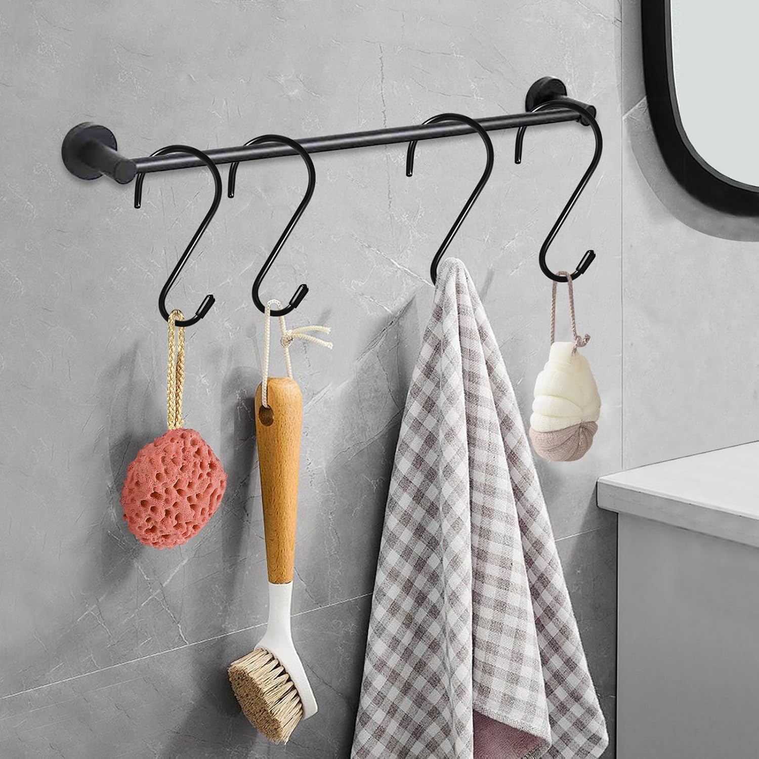 4 Pack 6 Inch Heavy Duty S Hooks with Rubber Coating