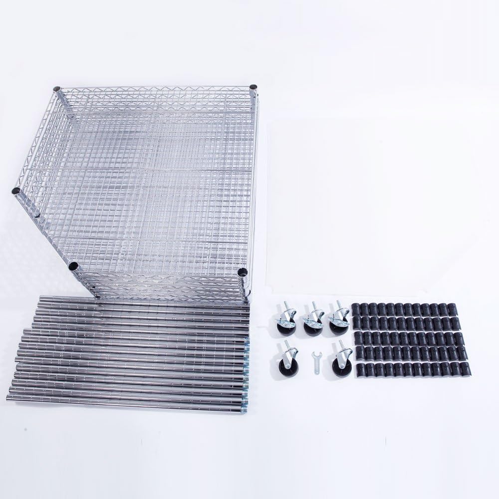 6 Tier Wire Shelving Unit on Wheels for Home Organization