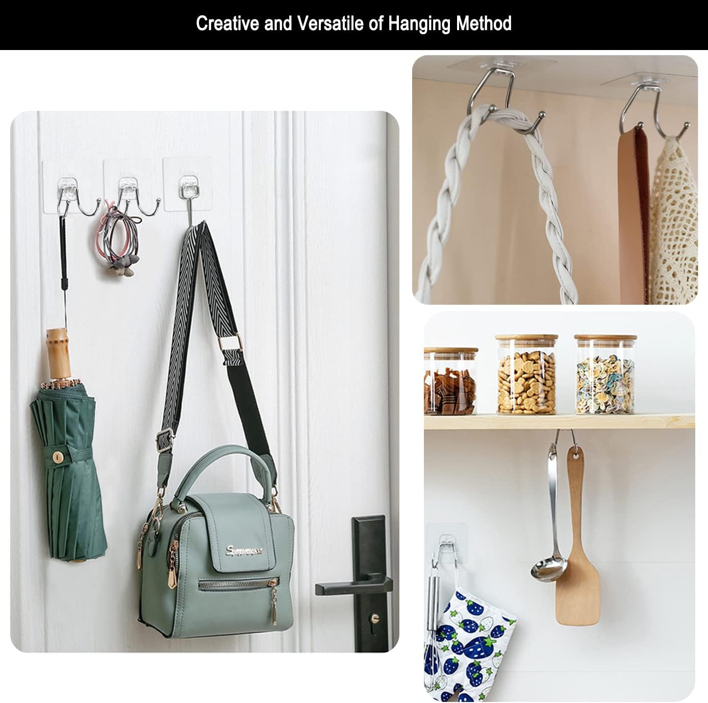 15 Pack Clear Double Adhesive Wall Hooks