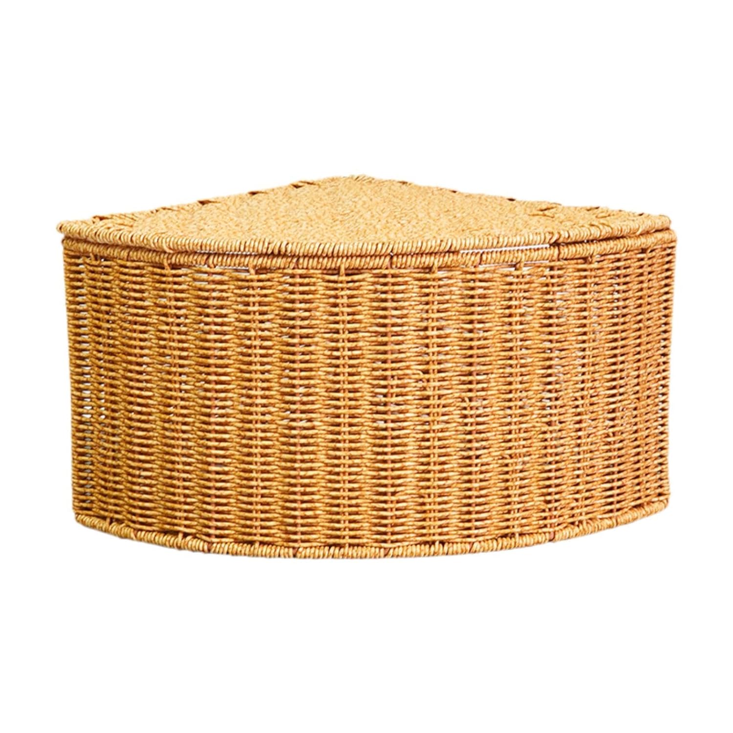 Corner Storage Box with Dustproof Lid Braided Basket