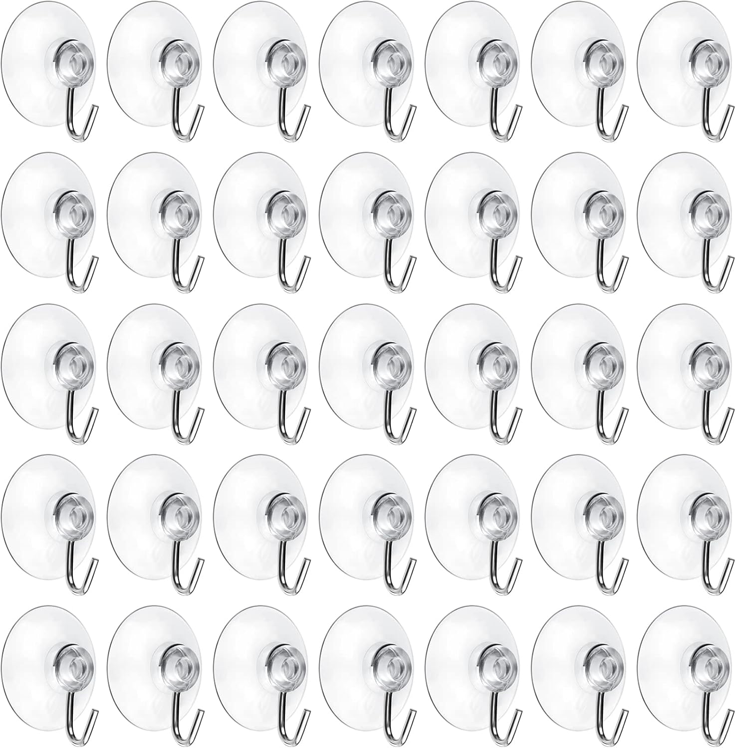 Mudder Suction Cup Hooks with Metal Hooks - 50 Pieces 45 mm