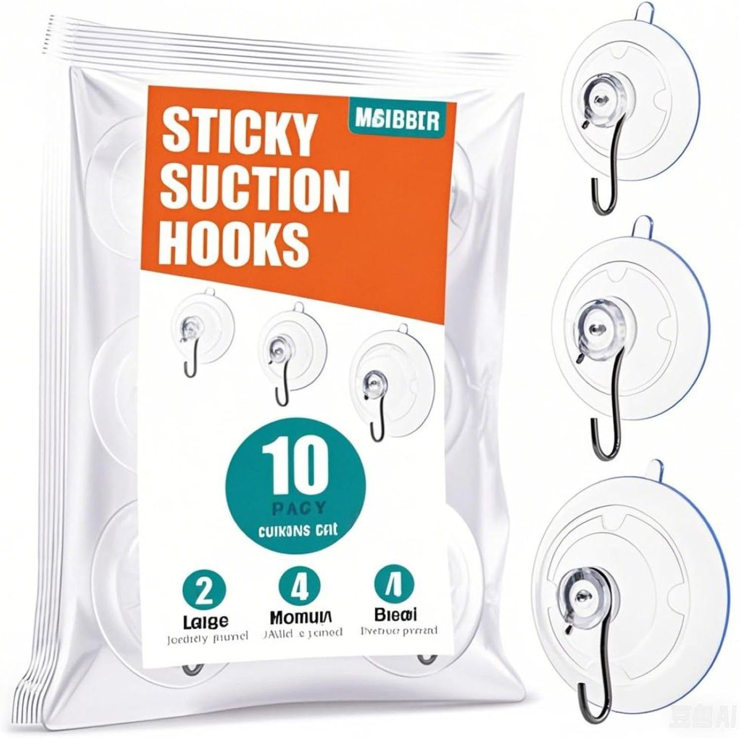 MAISEEN Heavy Duty Suction Cup Hooks 10pk Combo Set