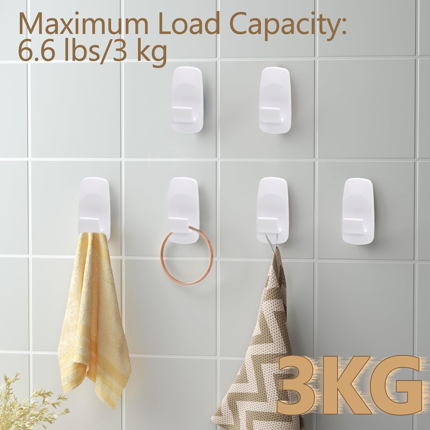 4 Pack Jumbo Utility Hooks with 12 Adhesive Strips