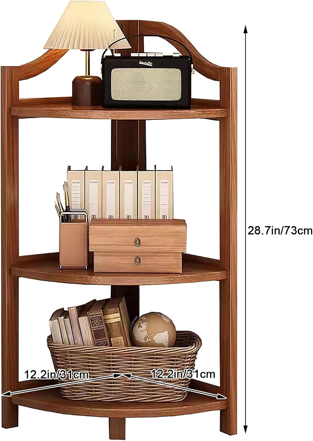 WHYATT Red Corner Storage Shelf Unit
