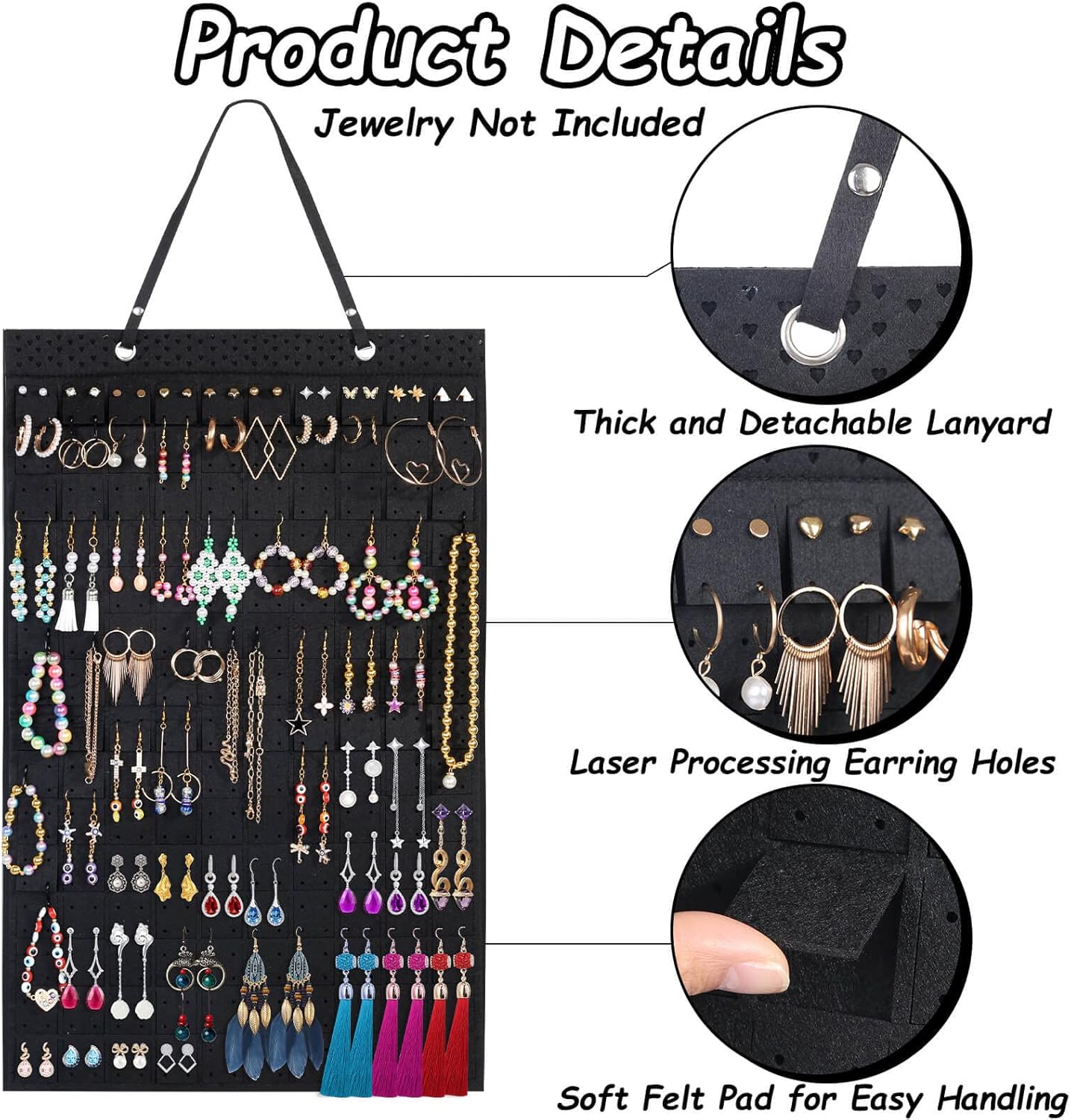 Caffox Wall Earring Holder with 20 Extra Hooks