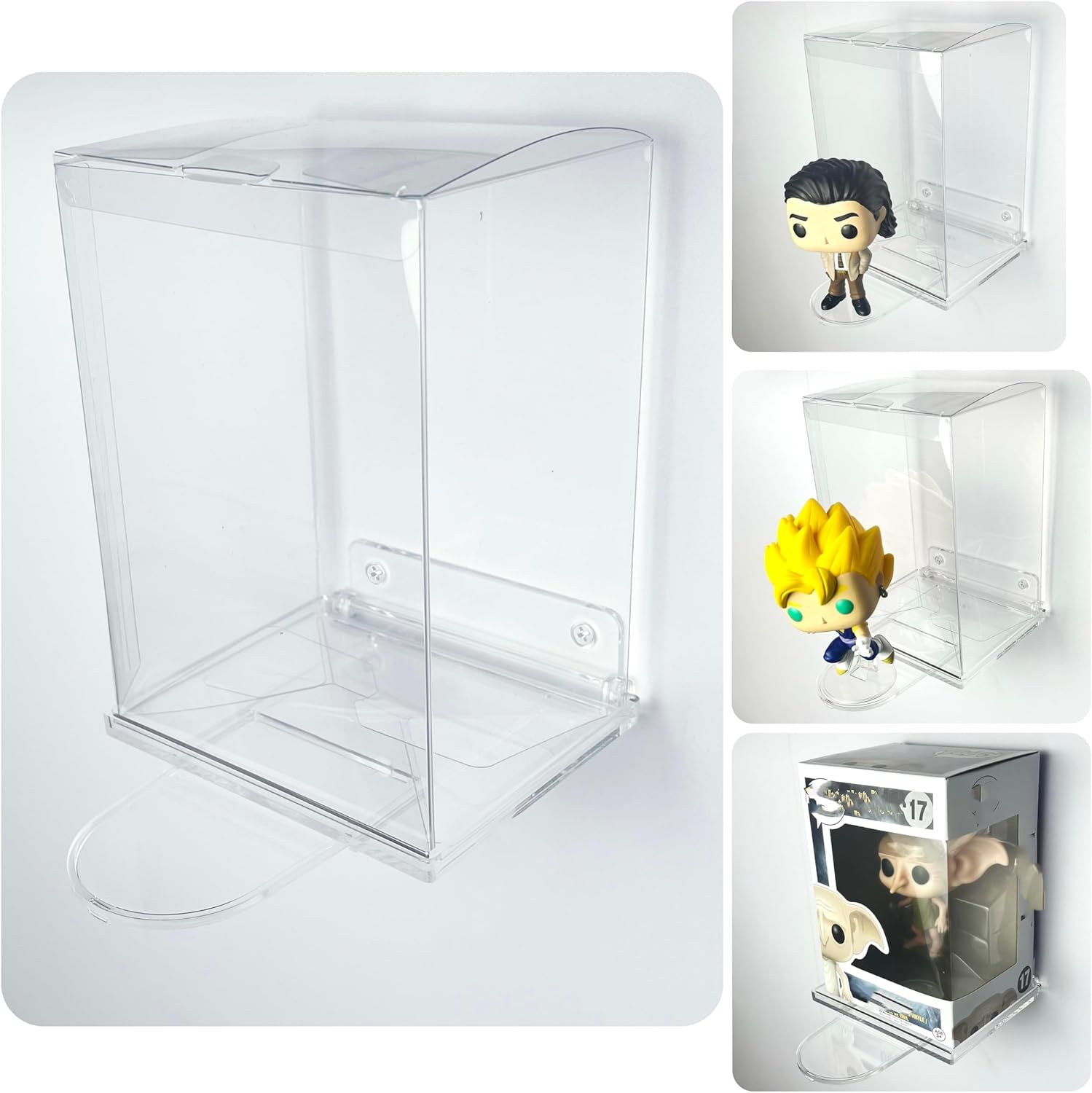 10-Pack Collapsible Acrylic Wall Shelf for Funko Pop Display