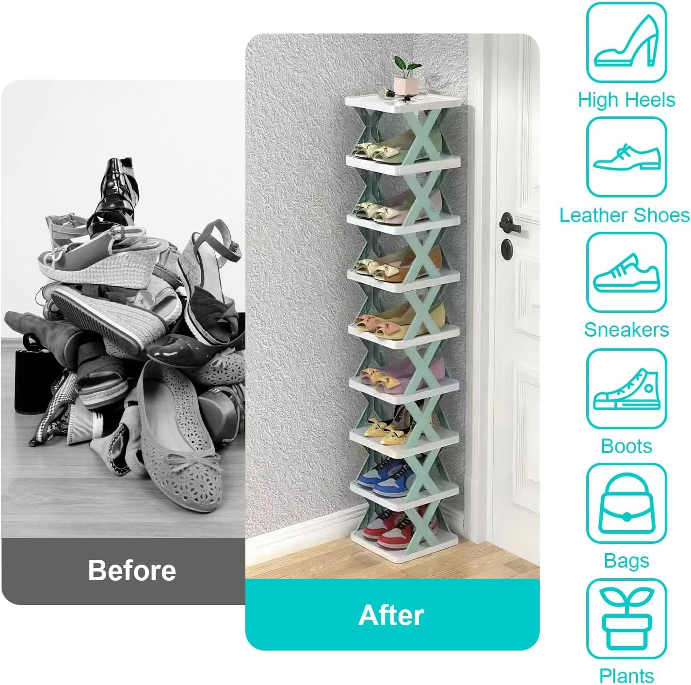 iMounTEK 9 Tier Free Standing Shoe Rack