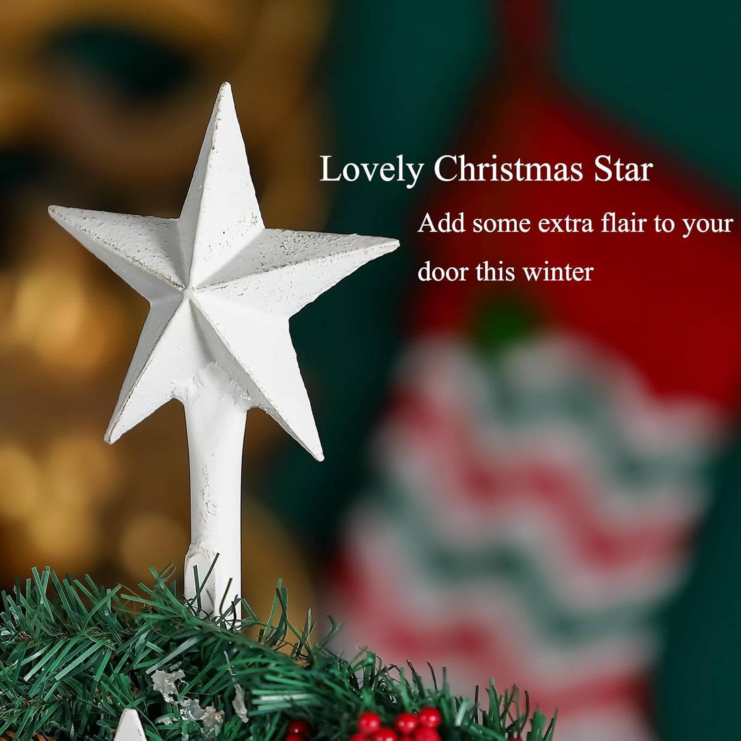 White Star Wreath Stand for Christmas Display