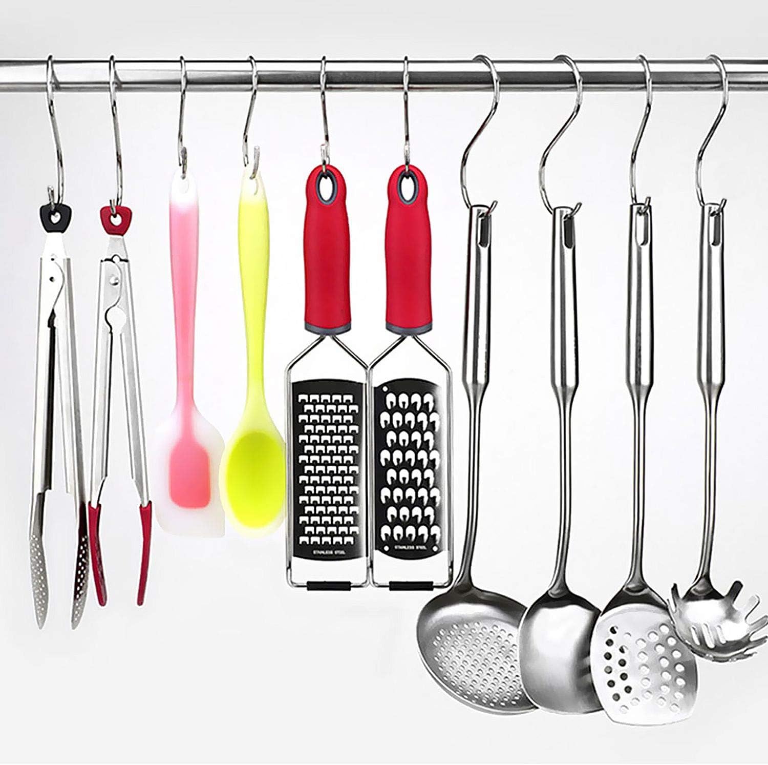 100 Pack 275 Inch S Hooks Stainless Steel Heavy Duty Hooks for Pans Pots Clothes Plants Coffee Cups