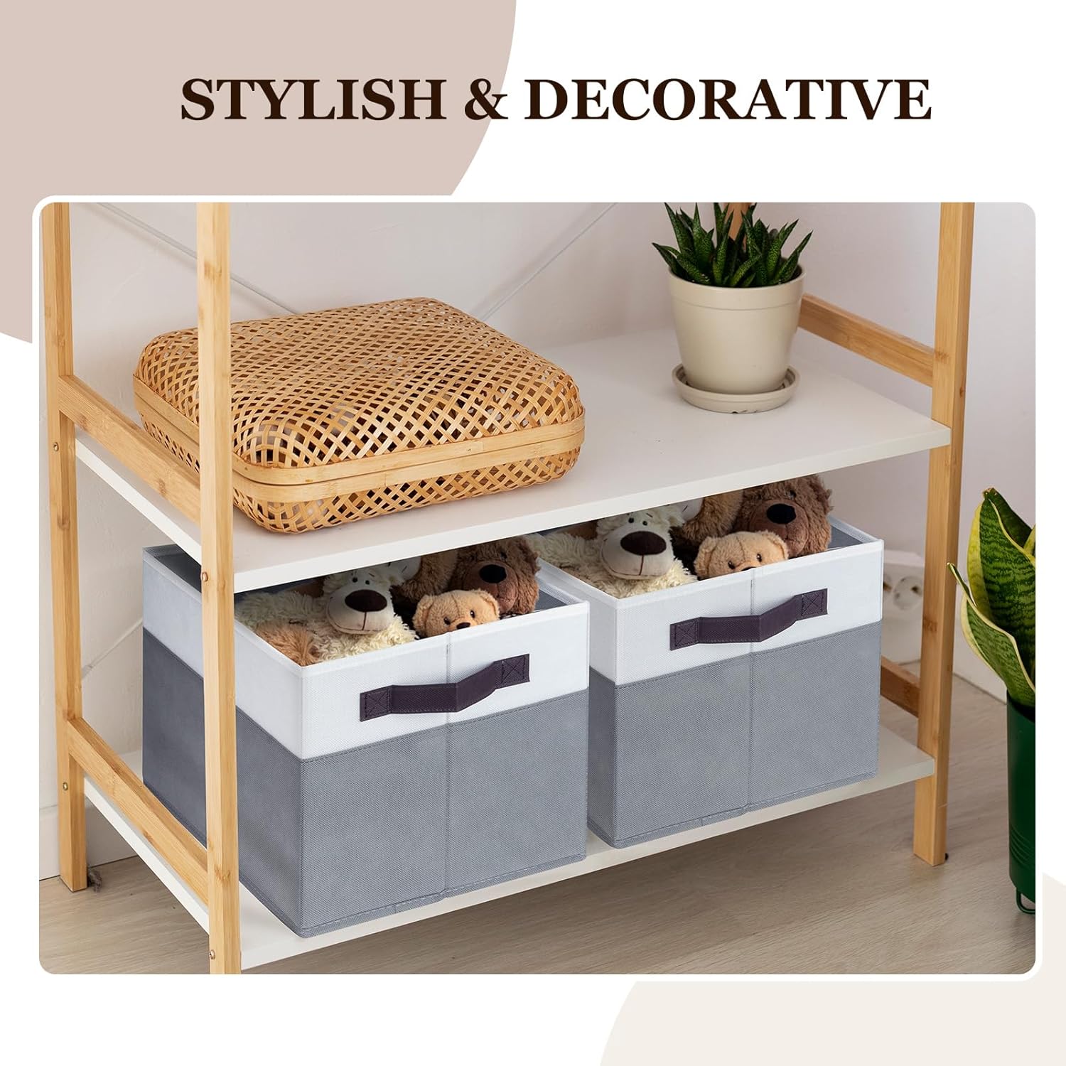 Criusia 4 Pack Storage Baskets for Shelves and Closets