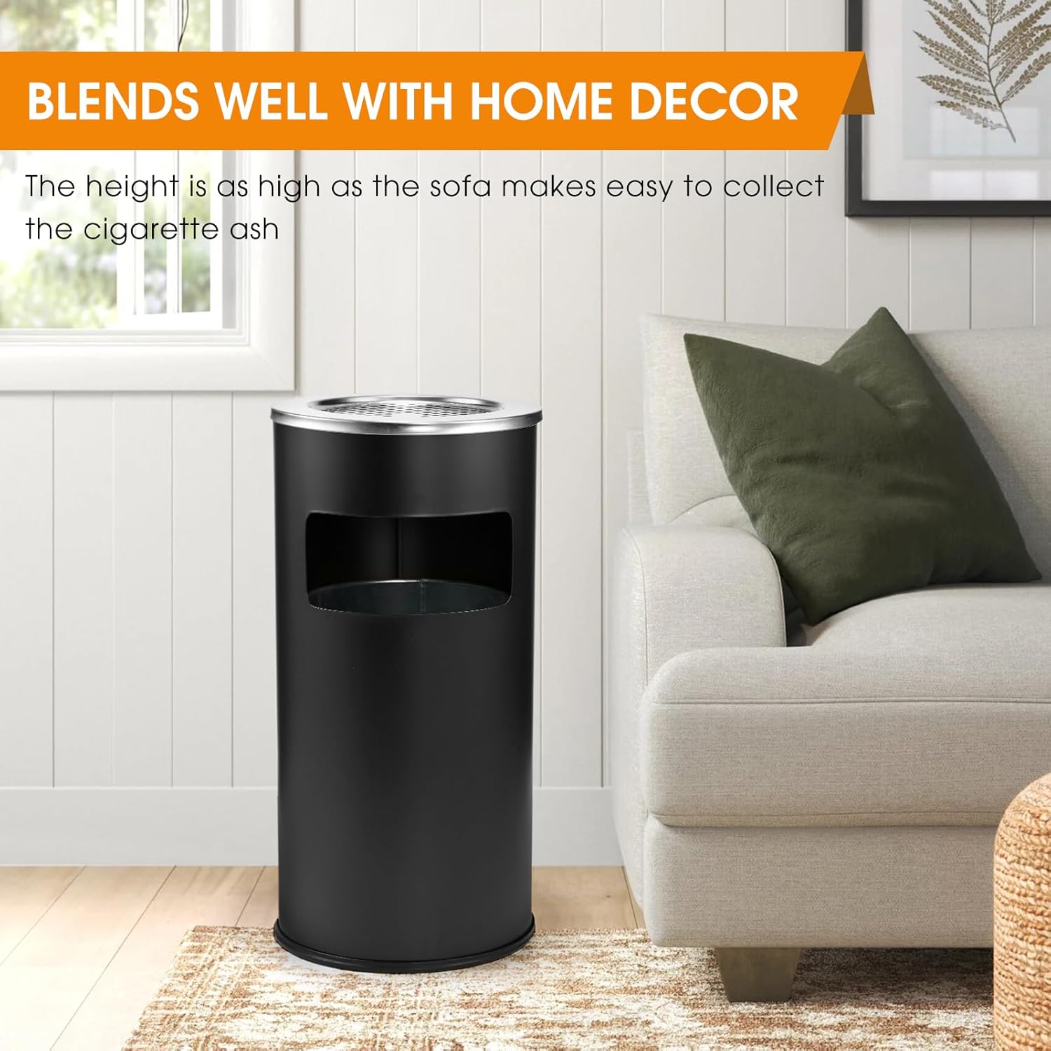 Hiteemer Outdoor Trash Can with Lid 118 x 24 Inch
