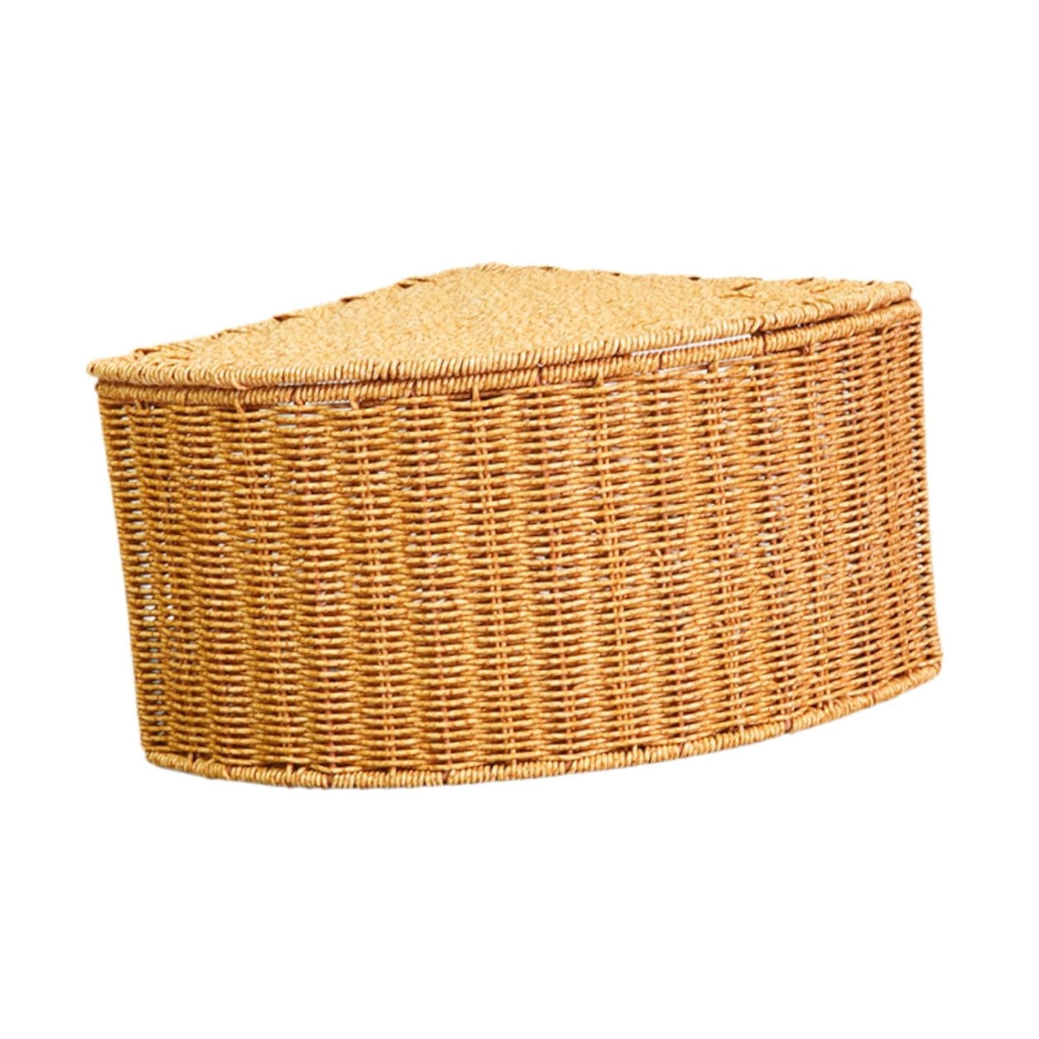 Corner Storage Box with Dustproof Lid Braided Basket