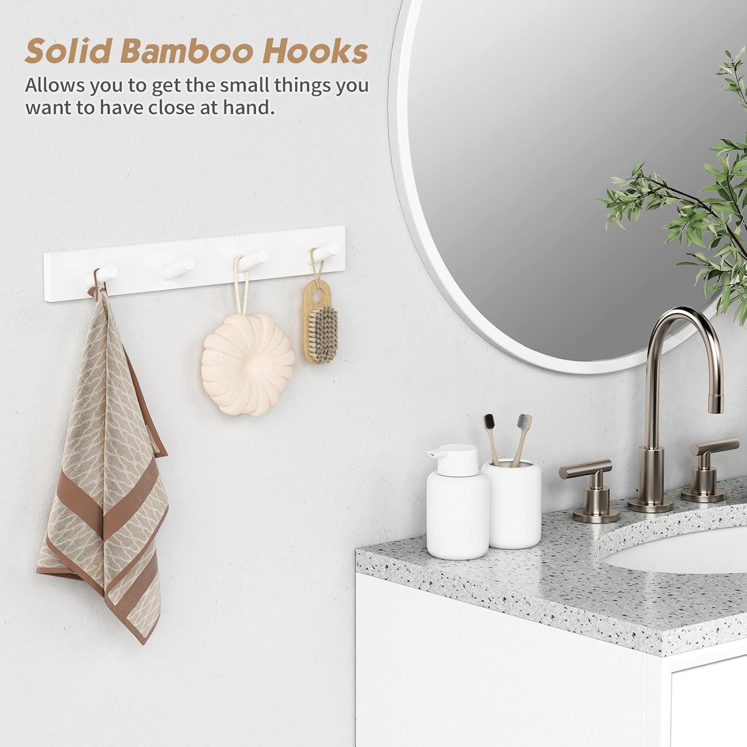 Forbena 4-Pack Heavy Duty Wall Mount Coat Hooks
