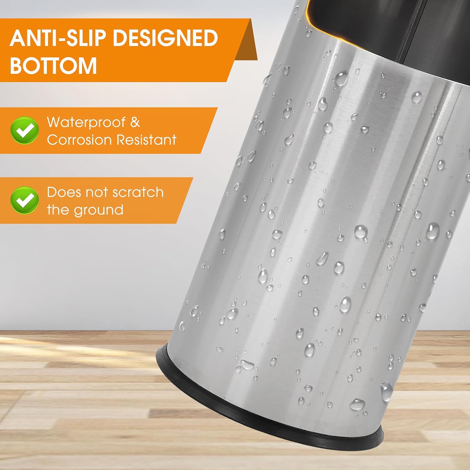 Stainless Steel Outdoor Trash Can with Removable Inner Barrel
