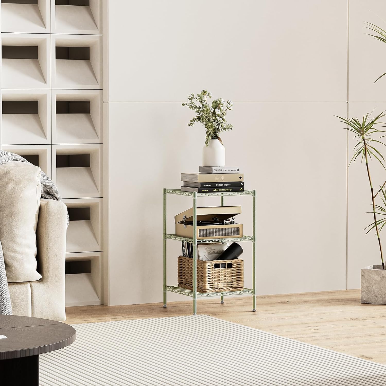 750 Lbs 3-Shelf Wire Shelving Unit for Small Spaces