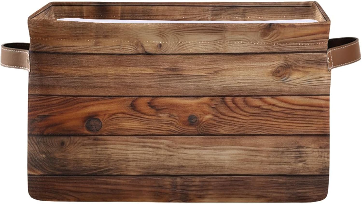 Retro Vintage Wood Print Storage Basket Organizer Bin Shelf For Clothes Gifts Home Office Dorm