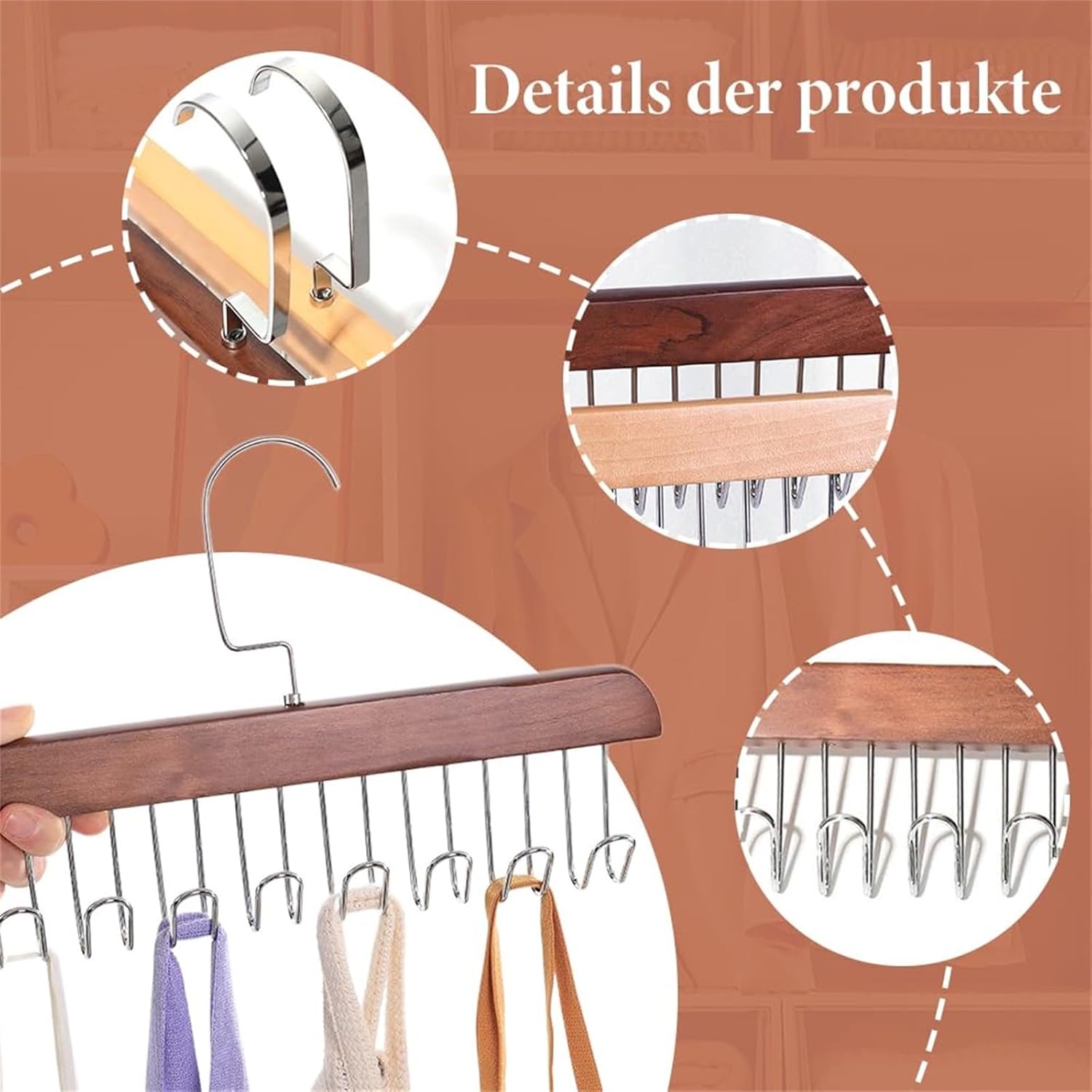 2PCS Anti-Slip Multi-Hook Coat Racks with 16 Hooks