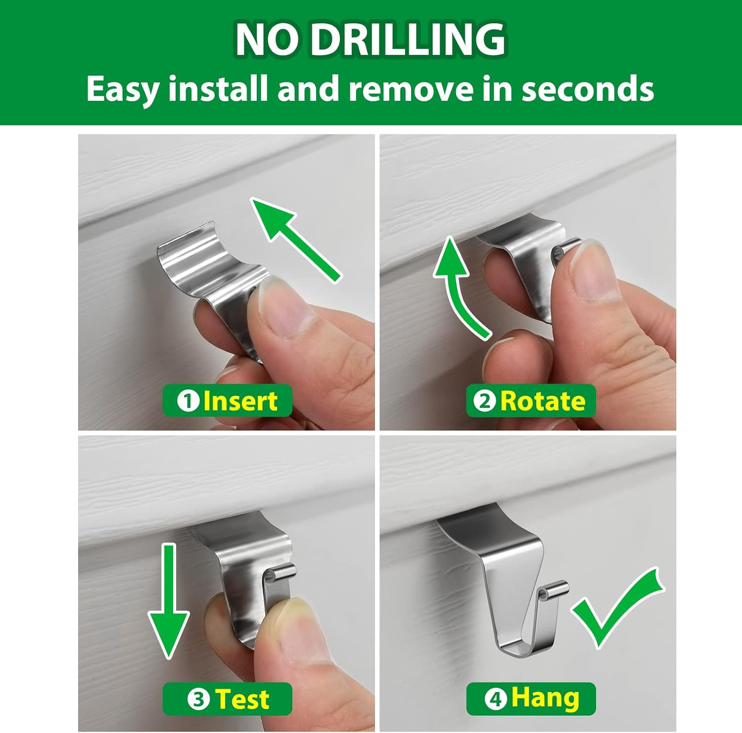 Stainless Steel Vinyl Siding Hooks 10 Pack