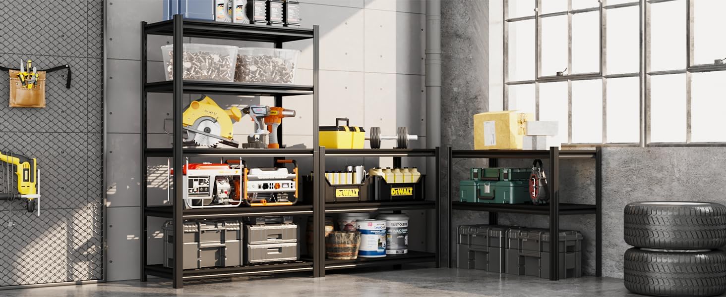 5-Tier 35 W x 158 D x 72 H Heavy Duty Garage Shelving Unit