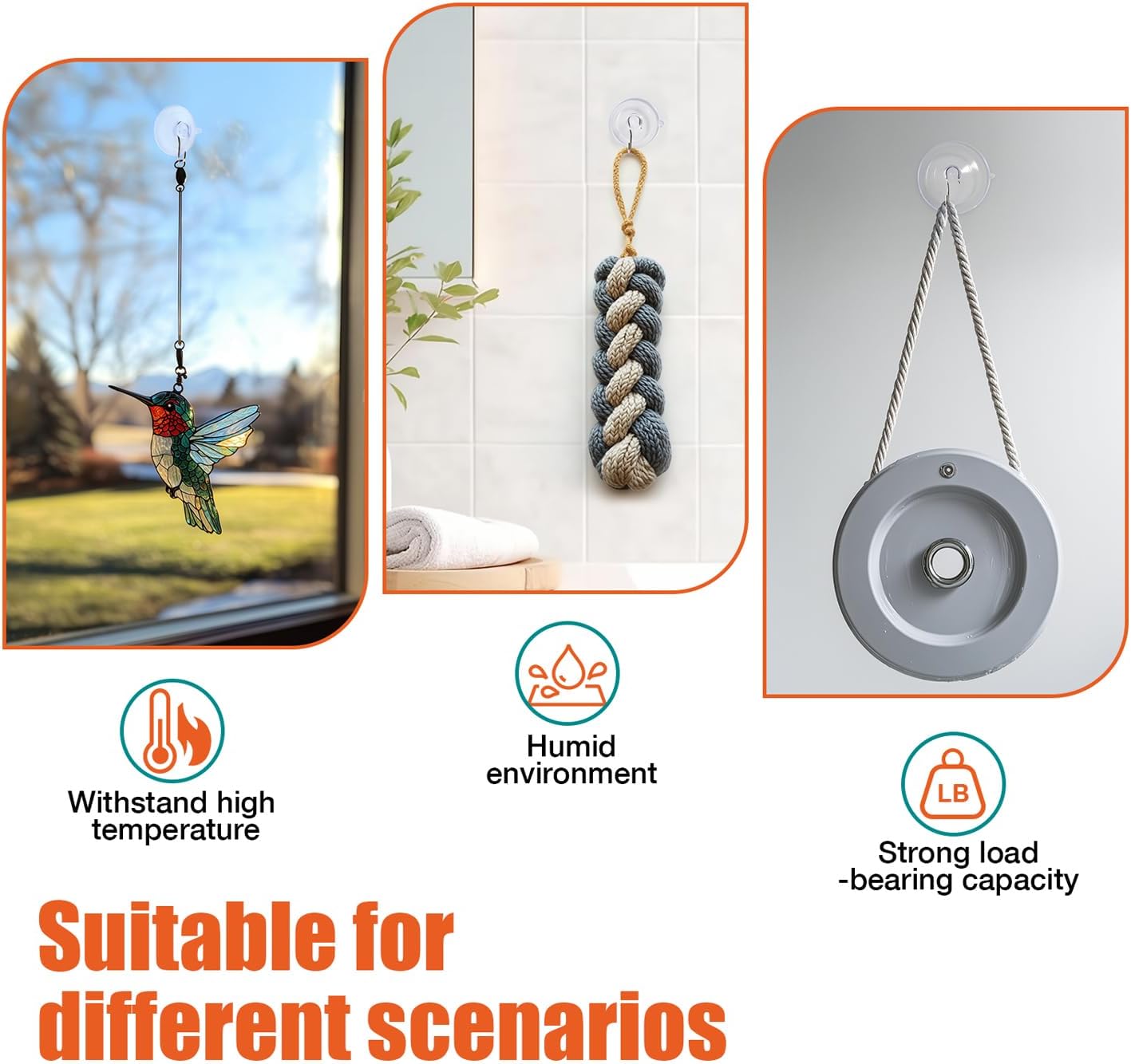 MAISEEN Heavy Duty Suction Cup Hooks 10pk Combo Set