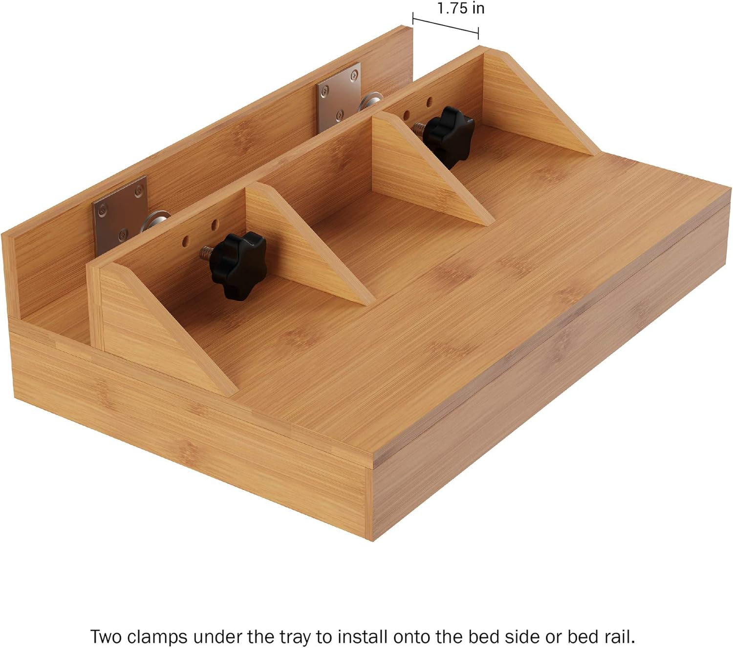 Lavish Home Bamboo Floating Nightstand - Compact Bedroom Storage Shelf